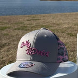 Grey/White Mesh Hat W/Pink Urban Camo