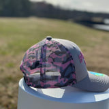 Grey/White Mesh Hat W/Pink Urban Camo