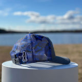 Heather Grey/White Mesh Hat W/Blue Urban Camo